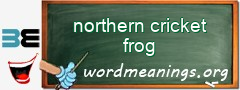 WordMeaning blackboard for northern cricket frog